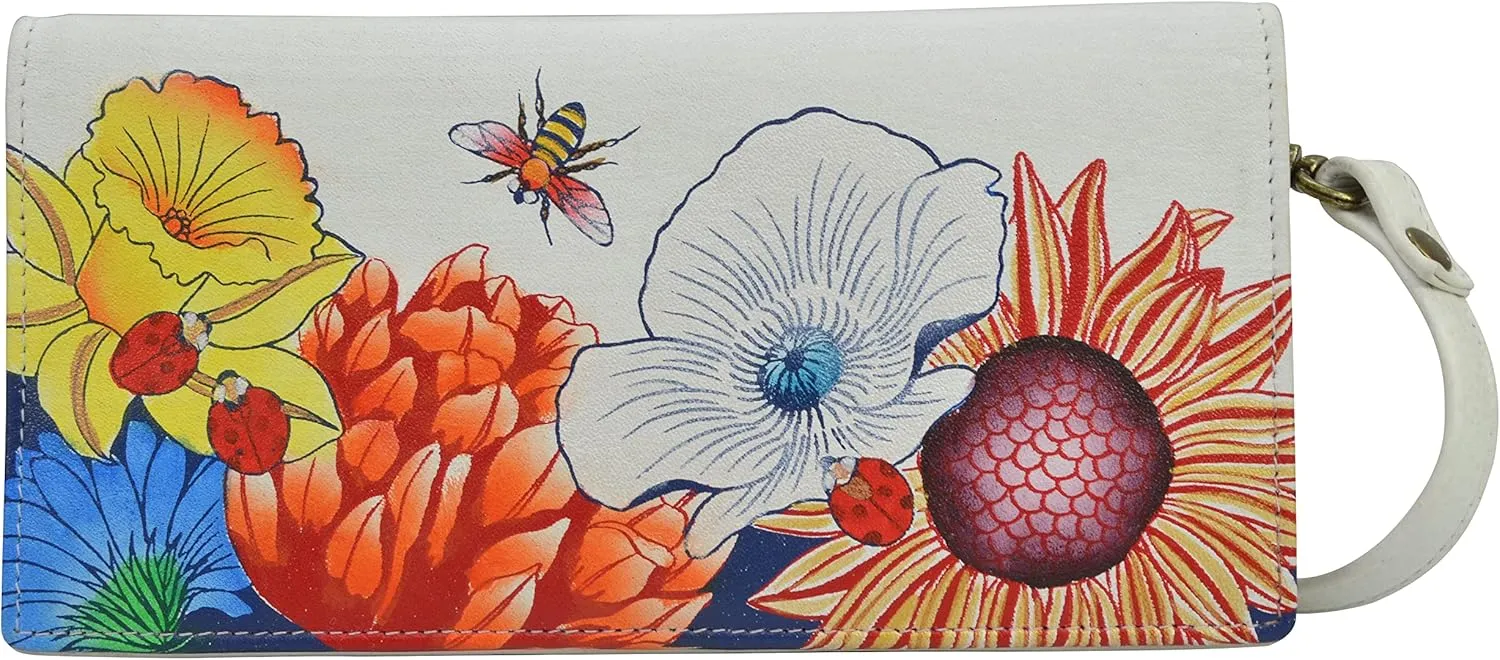 Anna by Anuschka Women's Original Leather Hand-Painted Wallet on a String