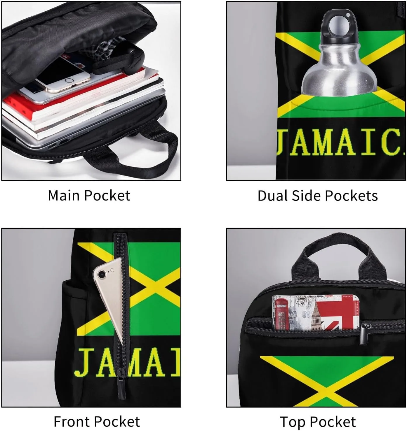 Anti theft laptop backpack travel backpacks bookbag for women & men college backpack (for Jamaican Flag)