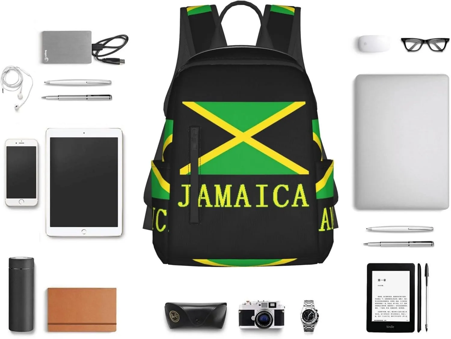 Anti theft laptop backpack travel backpacks bookbag for women & men college backpack (for Jamaican Flag)