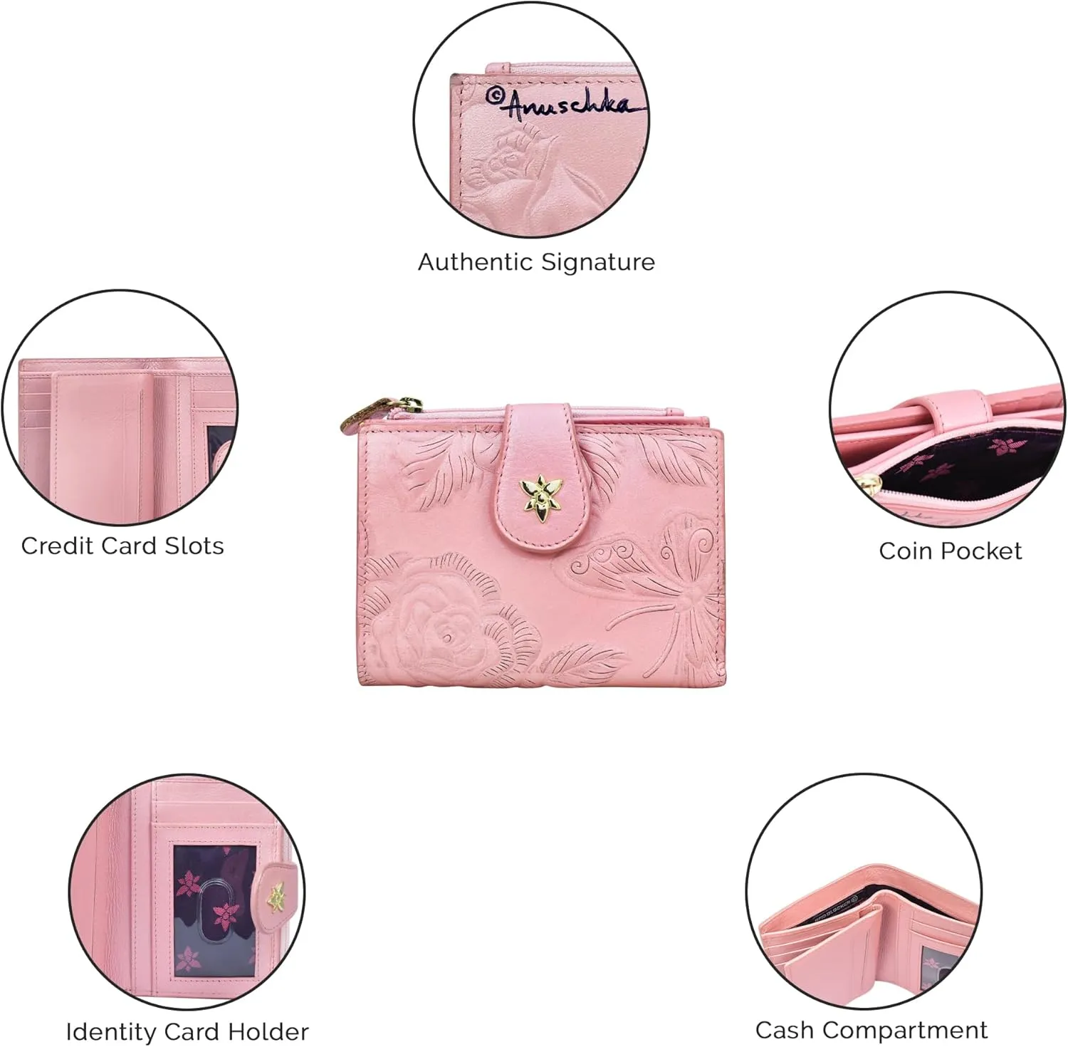 Anuschka Women's Hand-Painted Genuine Leather Two Fold Organizer Wallet