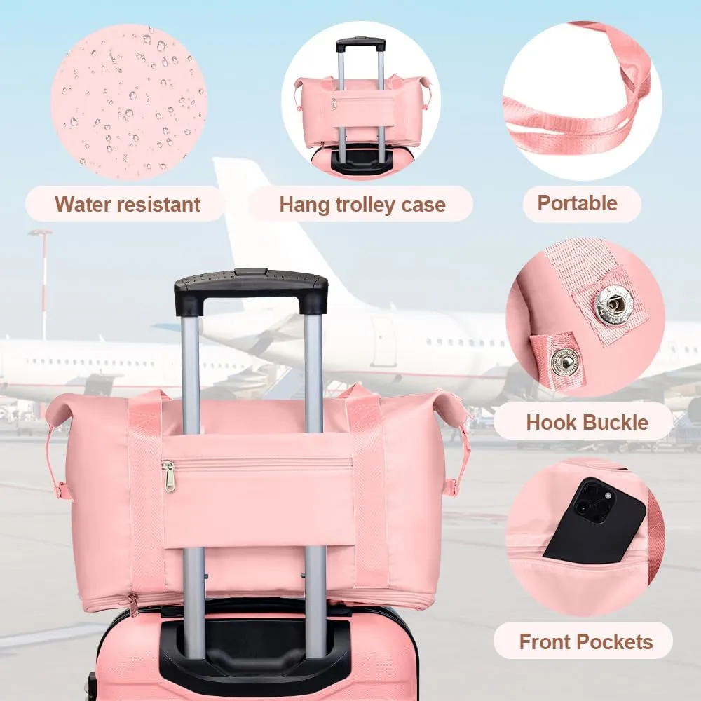 AnyZip Luggage Set 20 Inch Carry on Luggage PC ABS Hardshell Lightweight Suitcases for Travelling with 4 Universal Wheels TSA Lock Pink