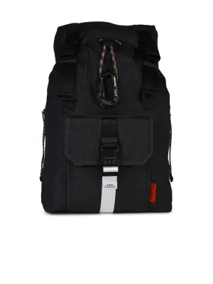 A.P.C. 'Topologie' Blue Cotton Backpack