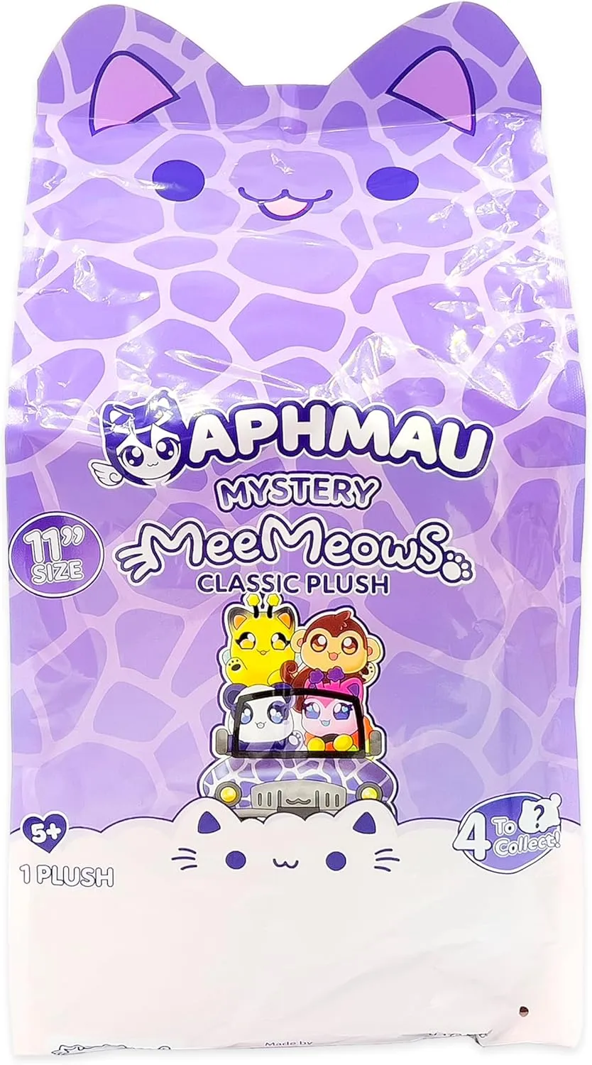 Aphmau MeeMeows 11” Classic Mystery Plush, Series 1 Safari; YouTube Gaming Channel, Plush Mystery Box, Blind Box, 1 of 4 Possible Safari MeeMeows, Official Merch