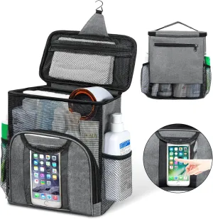 Attmu Portable Shower Caddy College Tote Bag, Quick Dry Hanging Toiletry Bag, Large Capacity Mesh Shower Caddy Portable for College Dorm Room Essentials for Boys and Girls for Bath Camping (Gray)