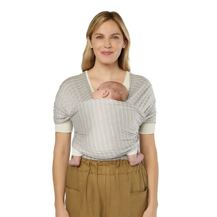 Aura Sustainably Sourced Knit Baby Wrap - Grey Stripes