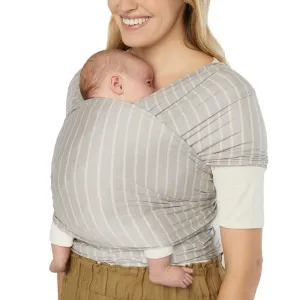 Aura Sustainably Sourced Knit Baby Wrap - Grey Stripes