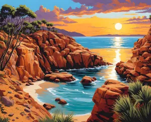 Australia Collection PD (50) - Shark Bay, WA - Van-Go Paint-by-Number 50x65cm DIY Frame