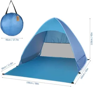 Automatic Instant Pop Up Beach Tent Lightweight Outdoor Protection Camping Fishing Tent Portable Folding Cabana Sun Shelter (Blue) (Blue)