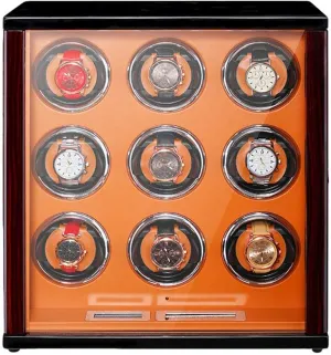 Automatic Watch Winder Solid Wood Piano Paint Exterior Touch Screen Display Silent Motor for Man Wonen Watches Flexible Watch Pillow,6 0