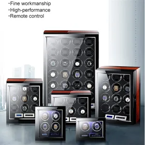 Automatic Watch Winder with Remote Control Watch Display Box LCD Touch Screen Flexible Watch Pillows Built-in LED Light ()