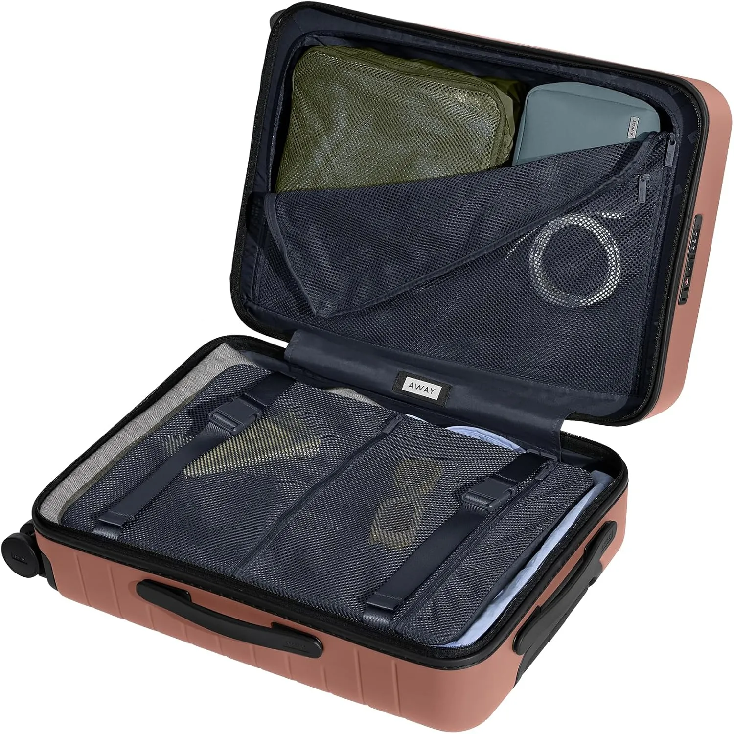 Away Bigger Carry-On Luggage, Lightweight Hardside Large Suitcase with Spinner Wheels, TSA Lock, Airline Approved, Clay Pink
