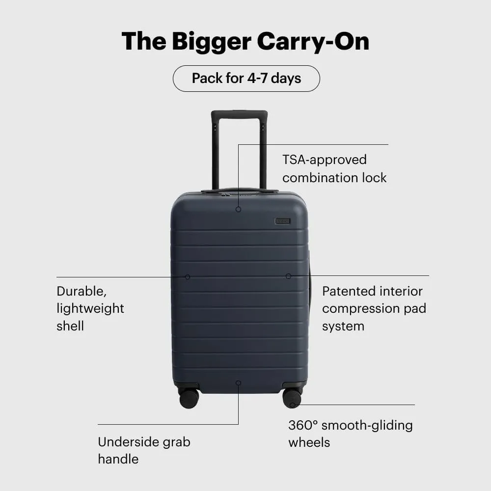 Away Bigger Carry-On Luggage, Lightweight Hardside Large Suitcase with Spinner Wheels, TSA Lock, Airline Approved, Cloud Gray