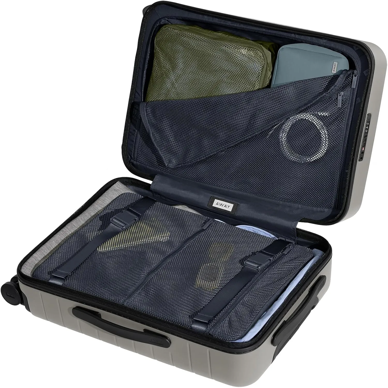 Away Bigger Carry-On Luggage, Lightweight Hardside Large Suitcase with Spinner Wheels, TSA Lock, Airline Approved, Cloud Gray
