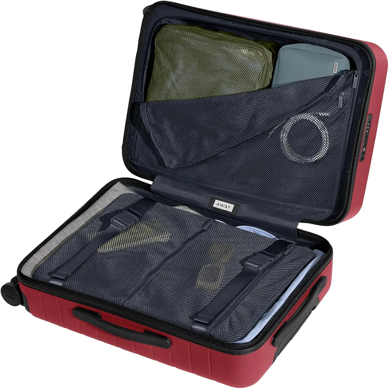 Away Bigger Carry-On Luggage, Lightweight Hardside Large Suitcase with Spinner Wheels, TSA Lock, Airline Approved, Tango Red