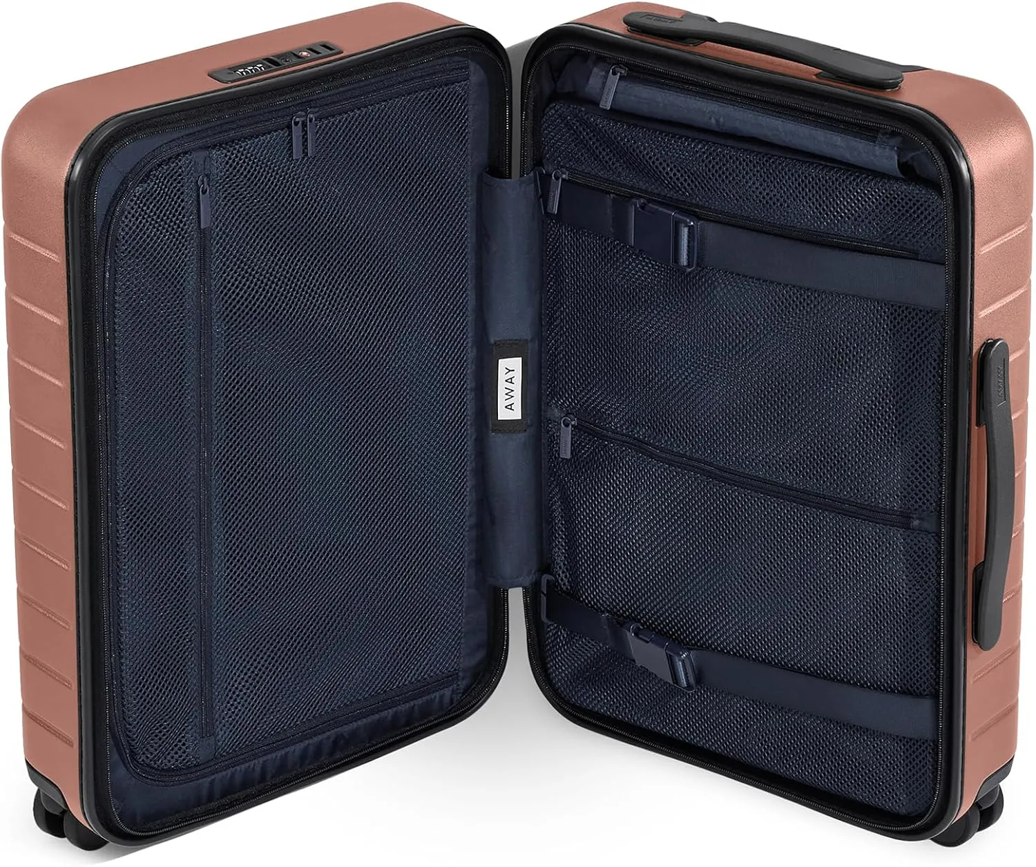 Away Carry-On Luggage, Lightweight Hardside Suitcase with Spinner Wheels, 22 Inch Airline Approved, TSA Lock, Clay Pink