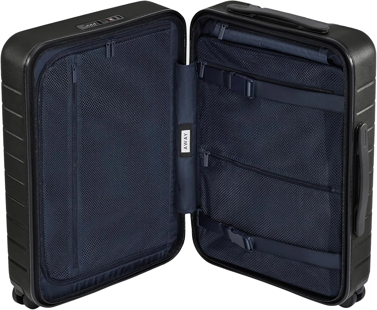 Away Carry-On Luggage, Lightweight Hardside Suitcase with Spinner Wheels, 22 Inch Airline Approved, TSA Lock, Jet Black