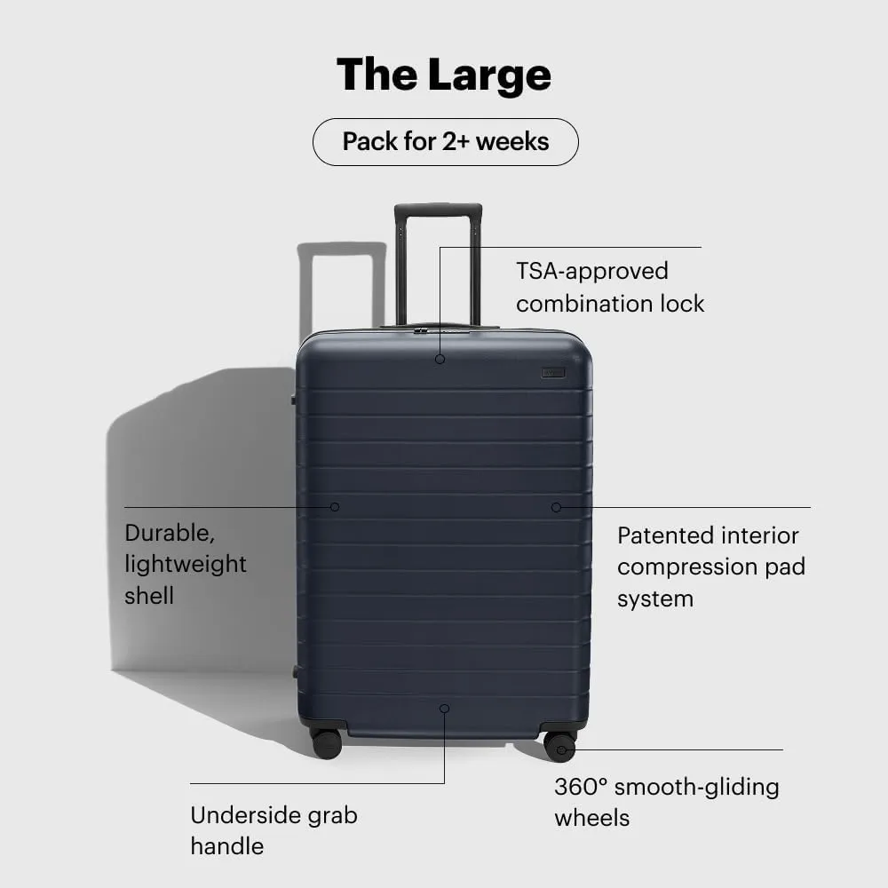 Away Large Checked Luggage, 29 Inch Hardside Suitcase with Spinner Wheels, Lightweight & Durable, TSA Lock, Cloud Gray