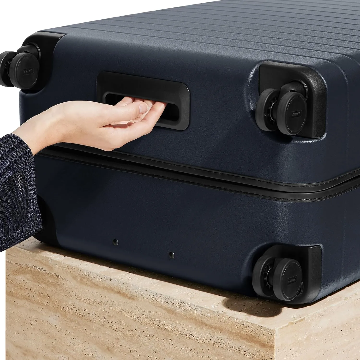 Away Large Checked Luggage, 29 Inch Hardside Suitcase with Spinner Wheels, Lightweight & Durable, TSA Lock, Navy Blue