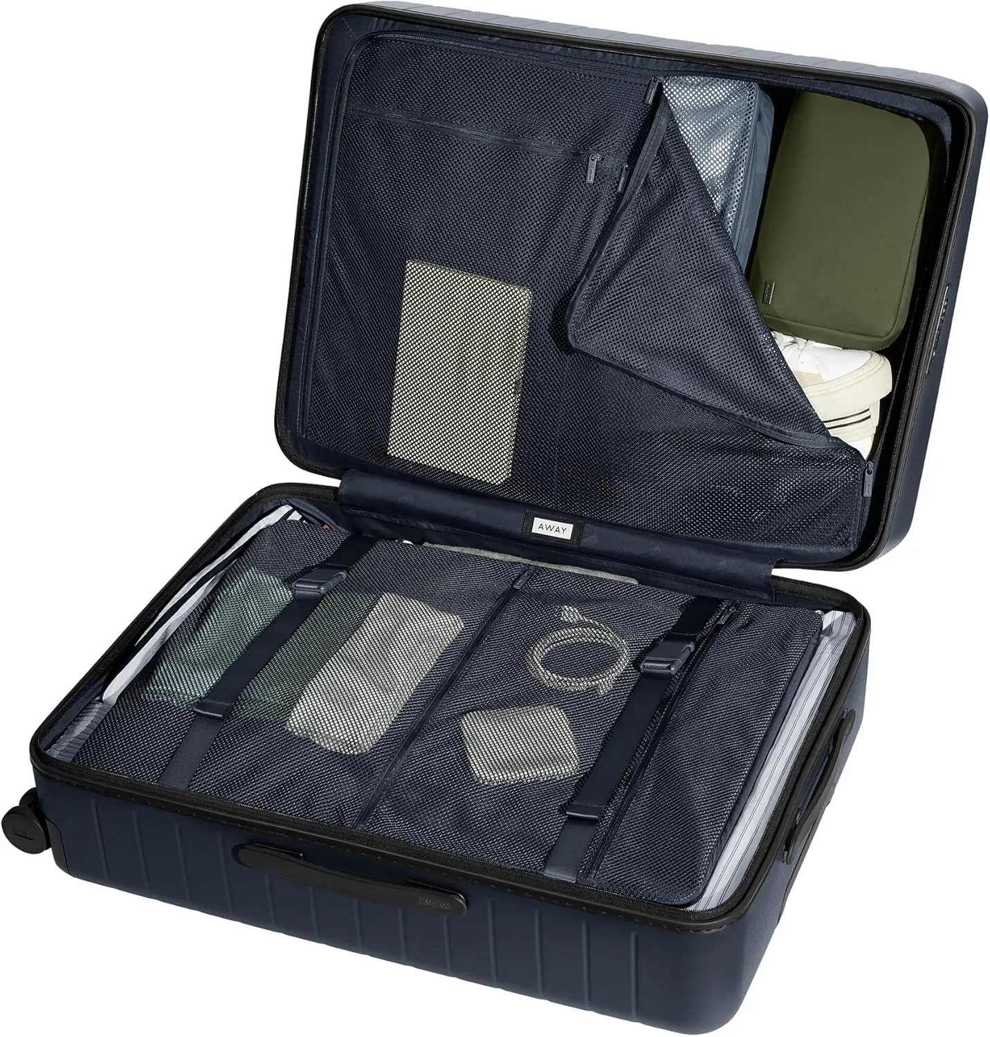 Away Large Checked Luggage, 29 Inch Hardside Suitcase with Spinner Wheels, Lightweight & Durable, TSA Lock, Navy Blue