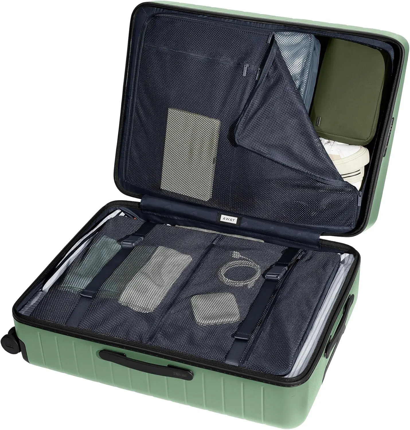 Away Large Checked Luggage, 29 Inch Hardside Suitcase with Spinner Wheels, Lightweight & Durable, TSA Lock, Sea Green