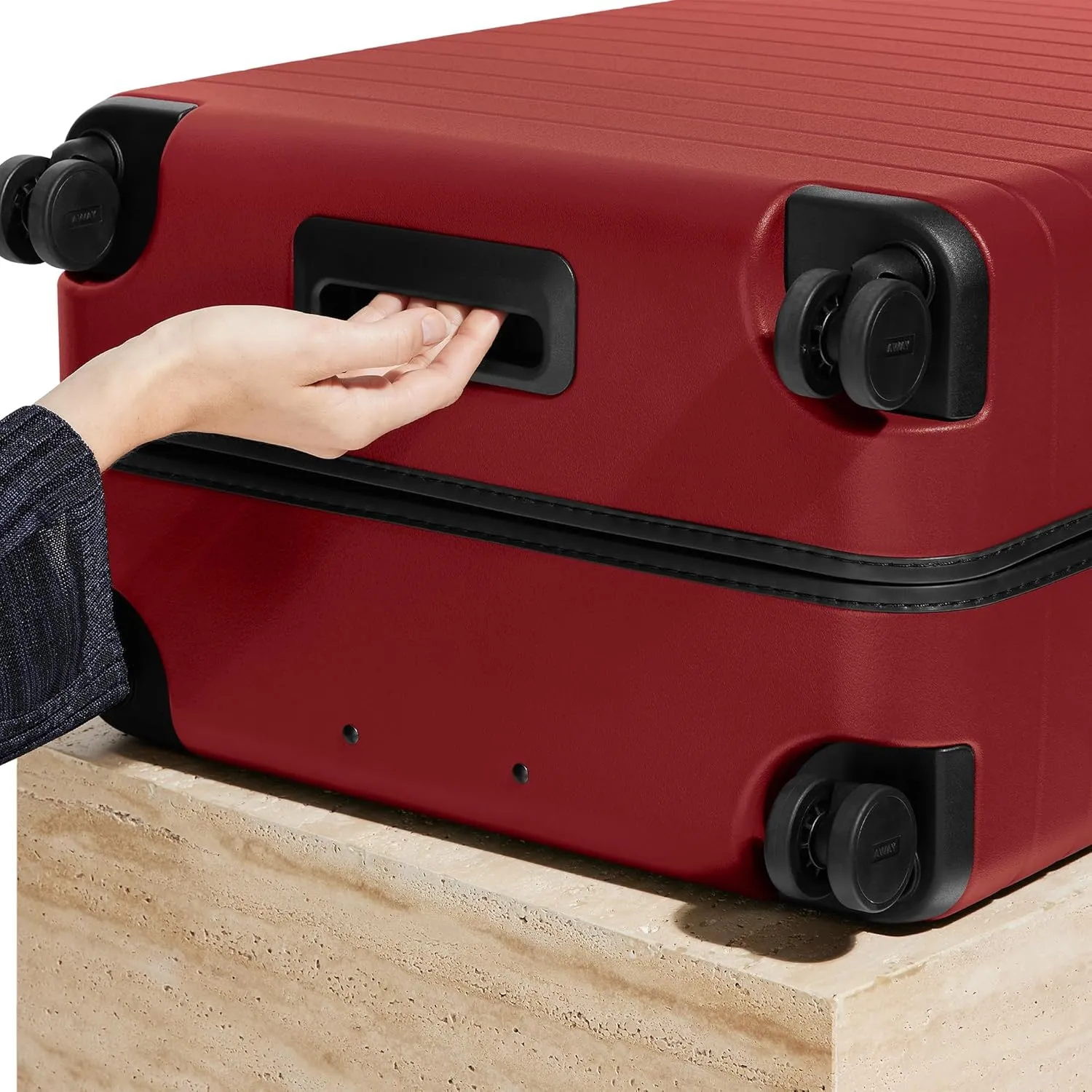 Away Large Checked Luggage, 29 Inch Hardside Suitcase with Spinner Wheels, Lightweight & Durable, TSA Lock, Tango Red