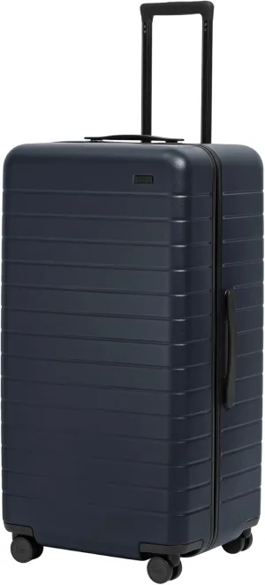 Away Large Trunk Luggage, 31 Inch Hardside Suitcase with Spinner Wheels, Lightweight & Durable, TSA Lock, Ideal for Long Trips, Navy Blue