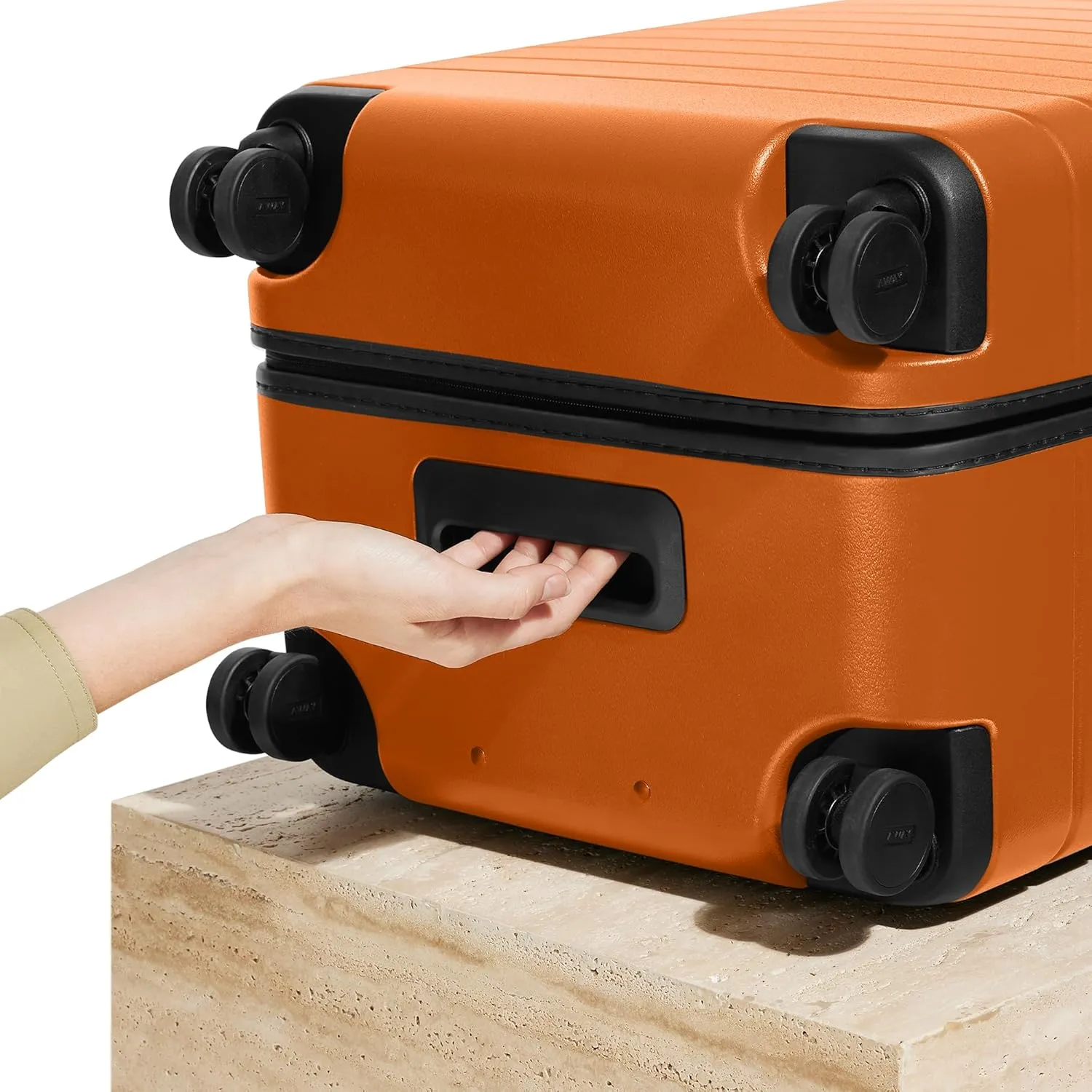 Away Large Trunk Luggage, 31 Inch Hardside Suitcase with Spinner Wheels, Lightweight & Durable, TSA Lock, Ideal for Long Trips, Sorbet Orange