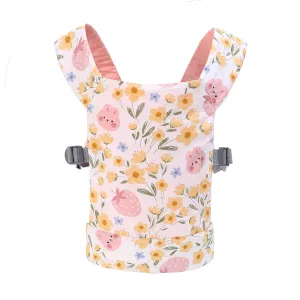 Baby Doll Carrier Front and Back Baby Doll Accessories Backpack Kid Toddlers Play Toy Baby Carriers for Babydoll Pretend with Adjustable Straps for Little Girls (Strawberry)