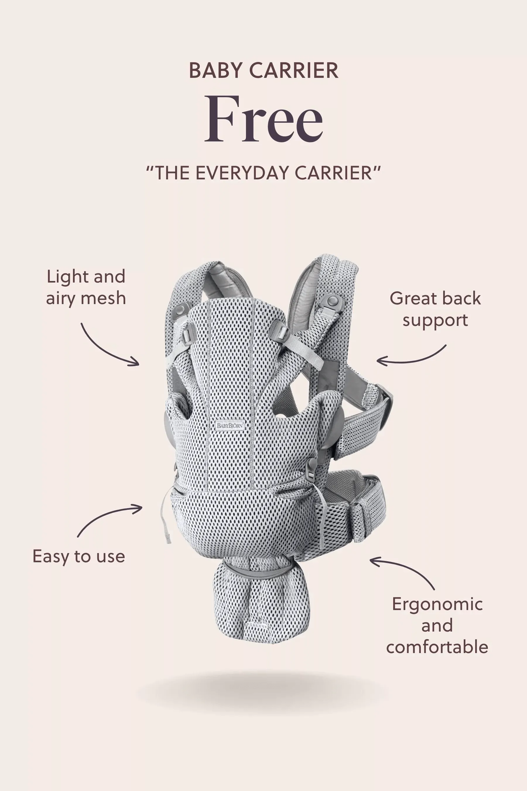 BabyBjörn Baby Carrier Free (0-15 Months)