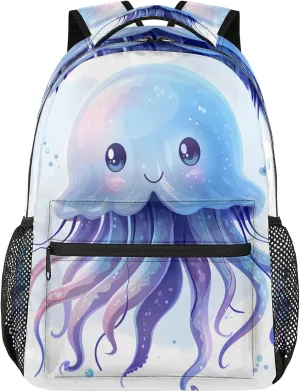 Backpack Cute Jellyfish Book Bags Laptop Backpacks Lightweight Multipurpose Daypack for Men Women Travel Hiking