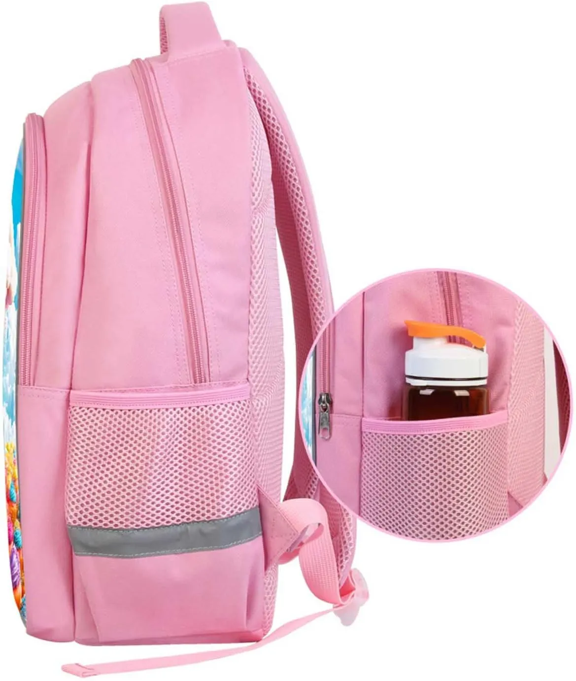Backpack for Kids, Children Teens Back Pack for Elementary Primary, Rainbow Cupcake School Bag, Girls Pink Bookbag for School and Travel, Sweet Treat Backpack