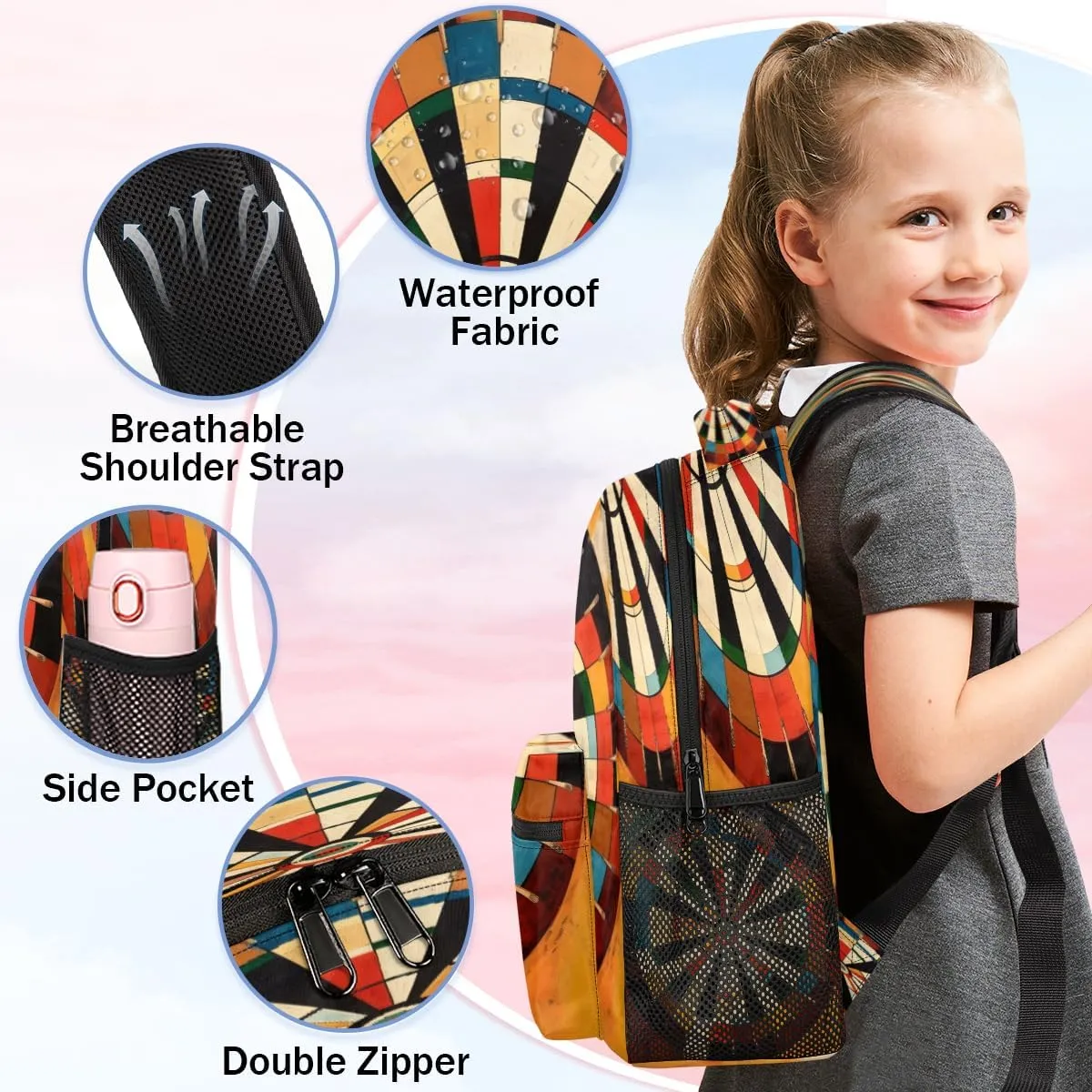 Backpack for Women Men, Darts BoardCasual Backpacks, Waterproof Lightweight Sports Daypack Bags for Travel Camping Work