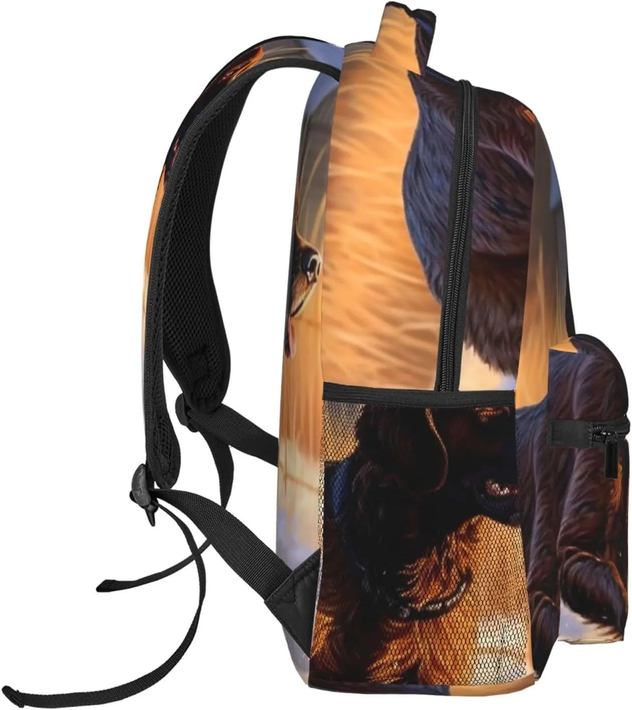 Backpack for Women Men's Casual Daypack Dog Catching Pheasant Hiking Rucksack Outdoor Travel Bag, Dog Catching Pheasant, One Size