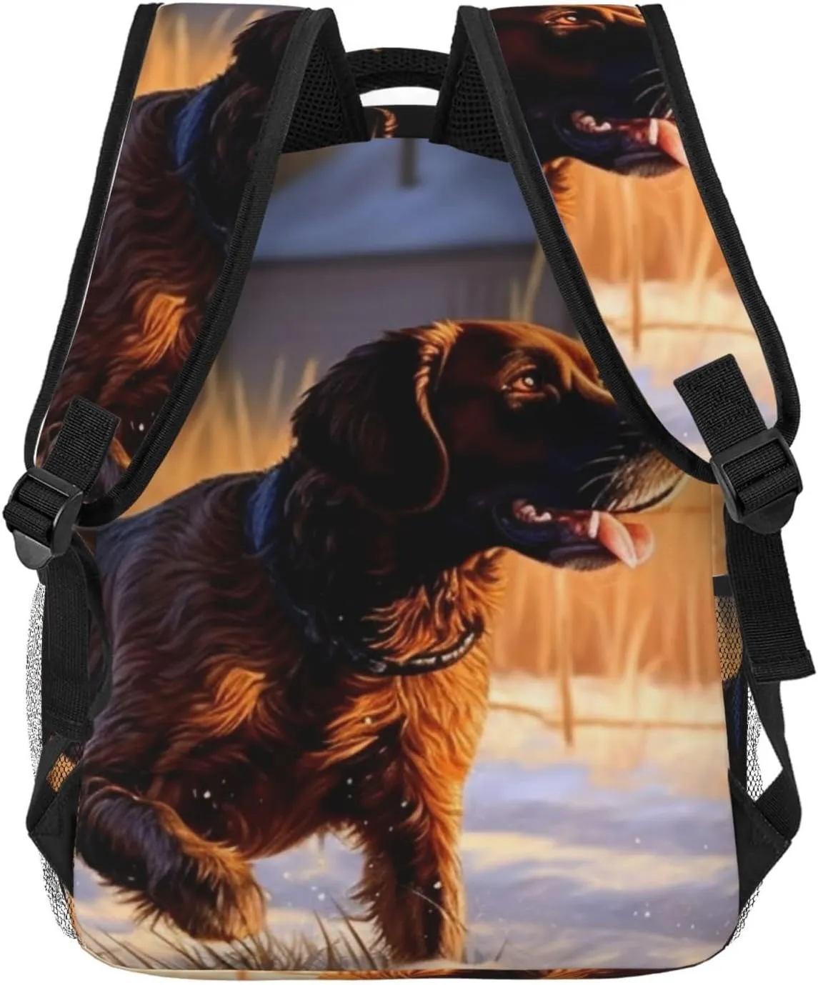 Backpack for Women Men's Casual Daypack Dog Catching Pheasant Hiking Rucksack Outdoor Travel Bag, Dog Catching Pheasant, One Size