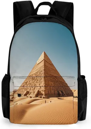 Backpack with Pocket Backpacks Egyptian Pyramid in Desert Printed Travel Backpack Lightweight Outdoor Travel Gym Events Bag