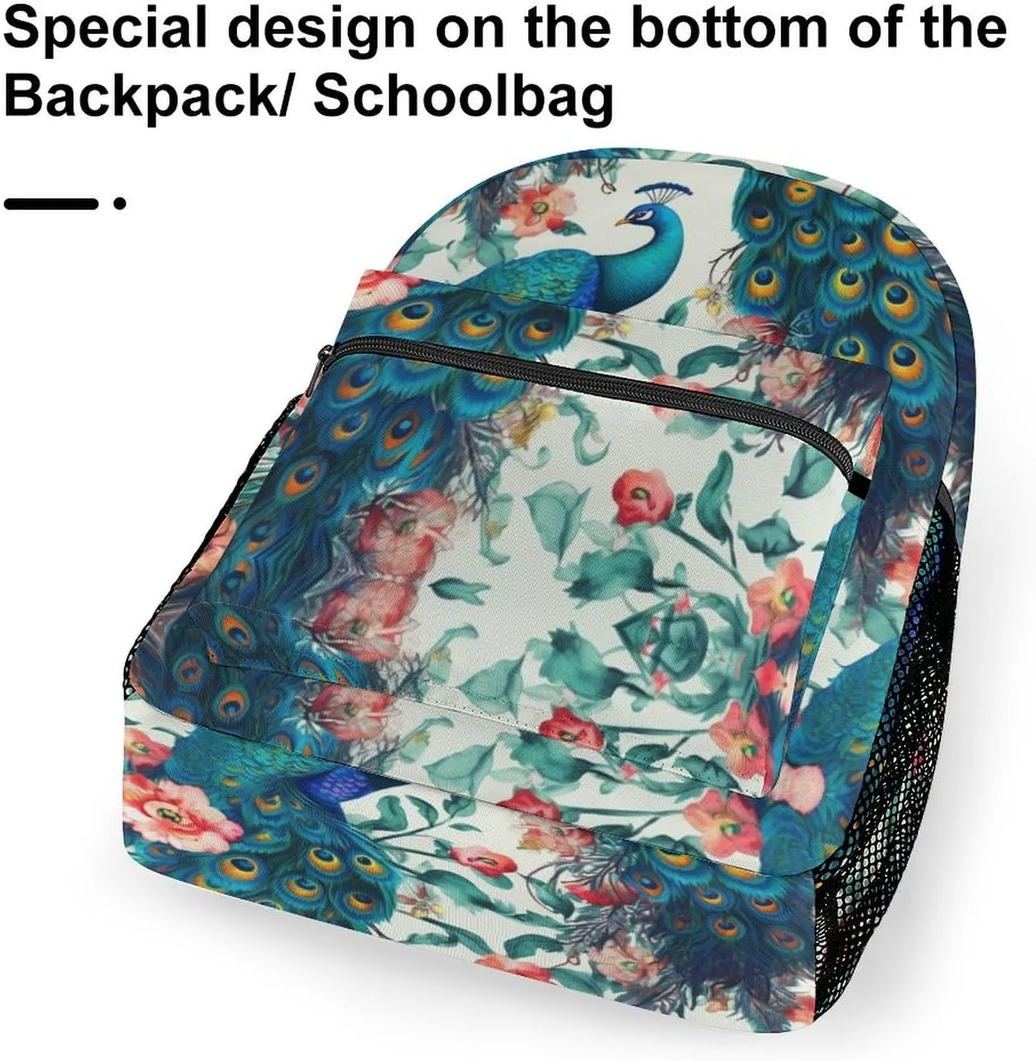 Backpacks Beautiful Peacock Flowers Travel Bag Laptop Backpack Casual Daypack for Weekender Business Hiking