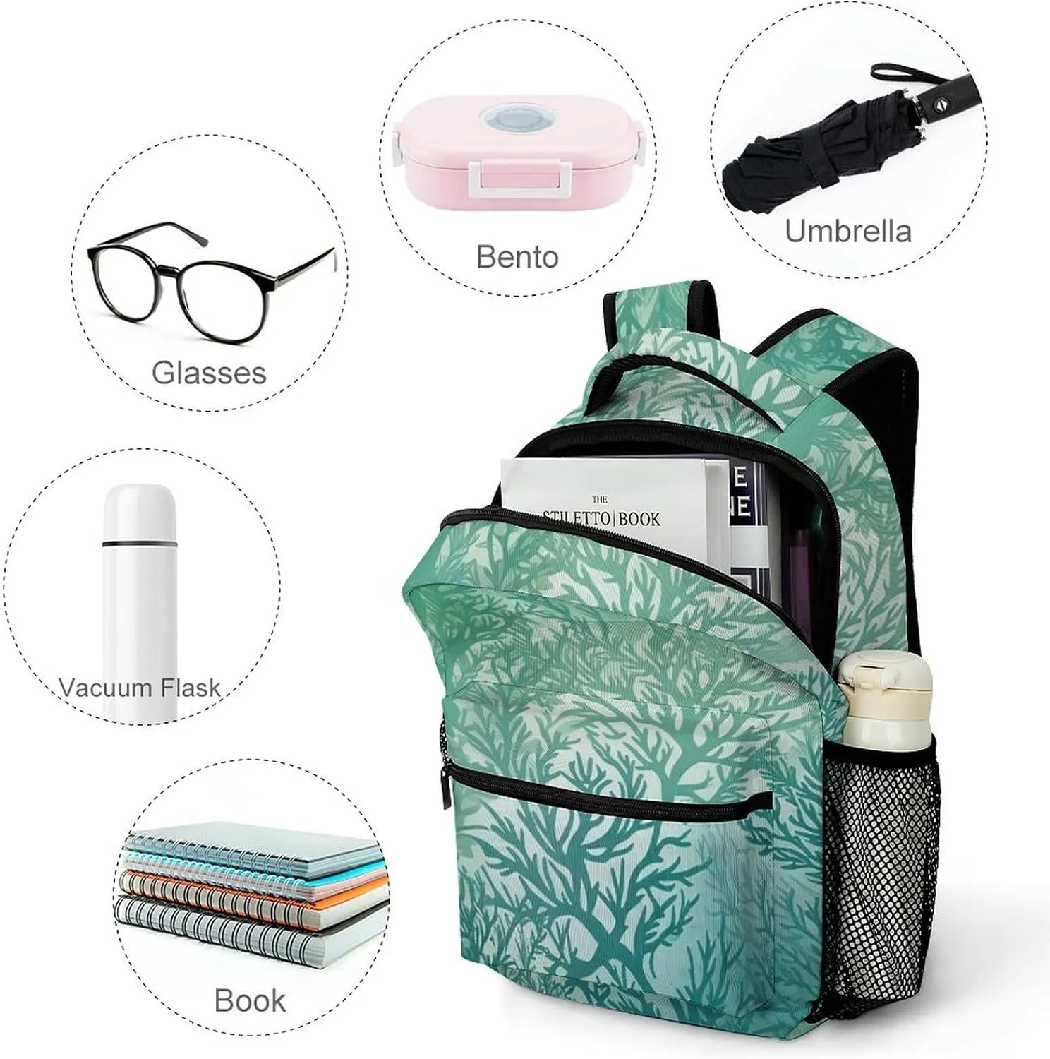 Backpacks Green Sea Blue Seaweed Travel Bag Laptop Backpack Casual Daypack for Weekender Business Hiking