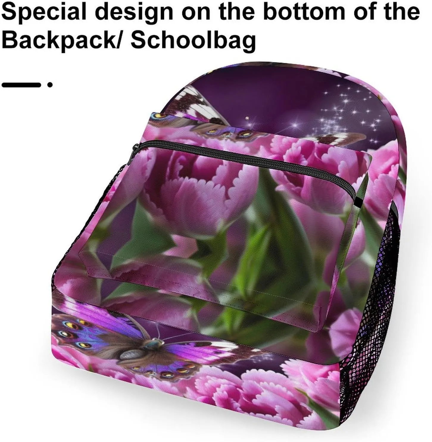 Backpacks Purple Flower Butterfly Travel Bag Laptop Backpack Casual Daypack for Weekender Business Hiking
