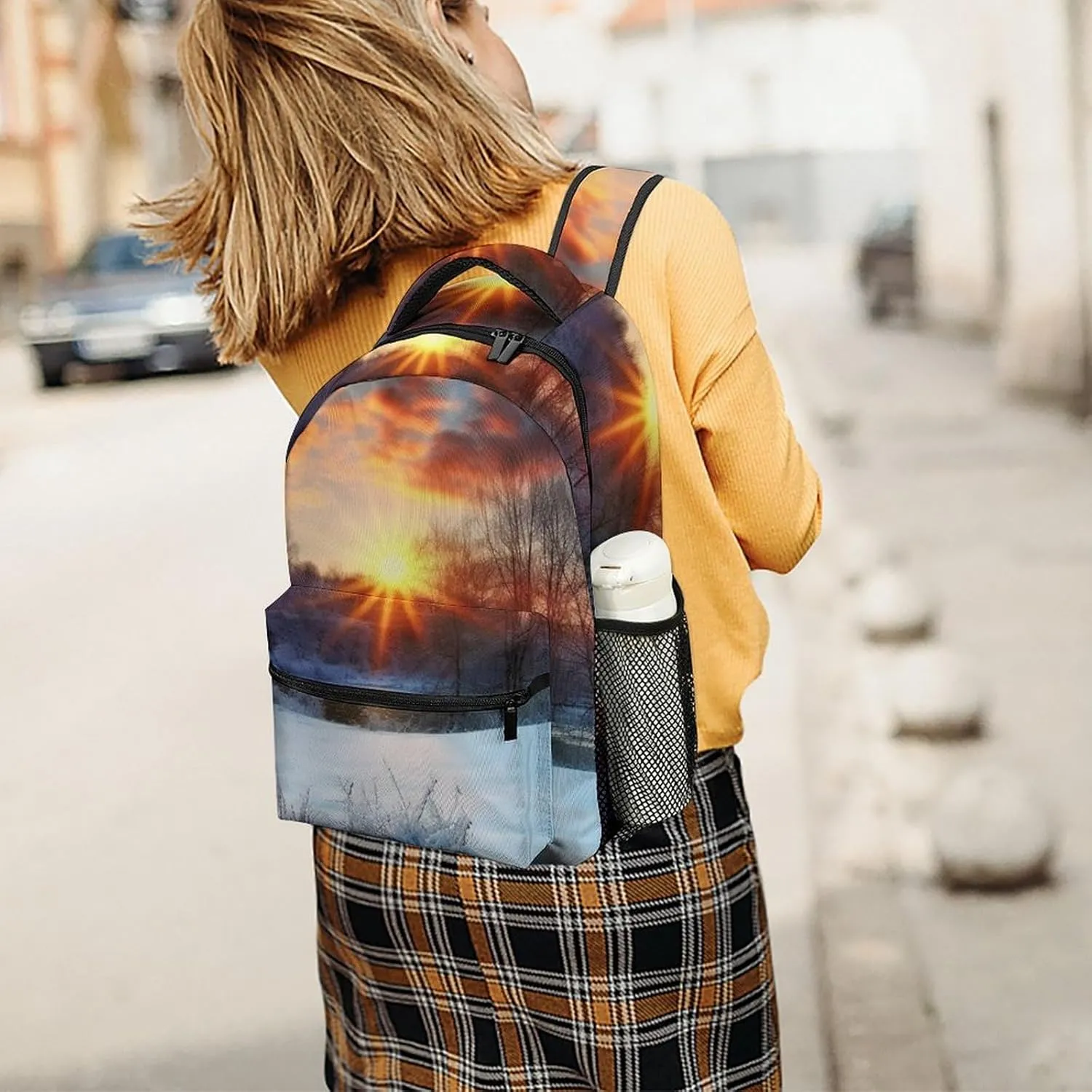 Backpacks Winter Sunrise Sunset Landscape Travel Bag Laptop Backpack Casual Daypack for Weekender Business Hiking