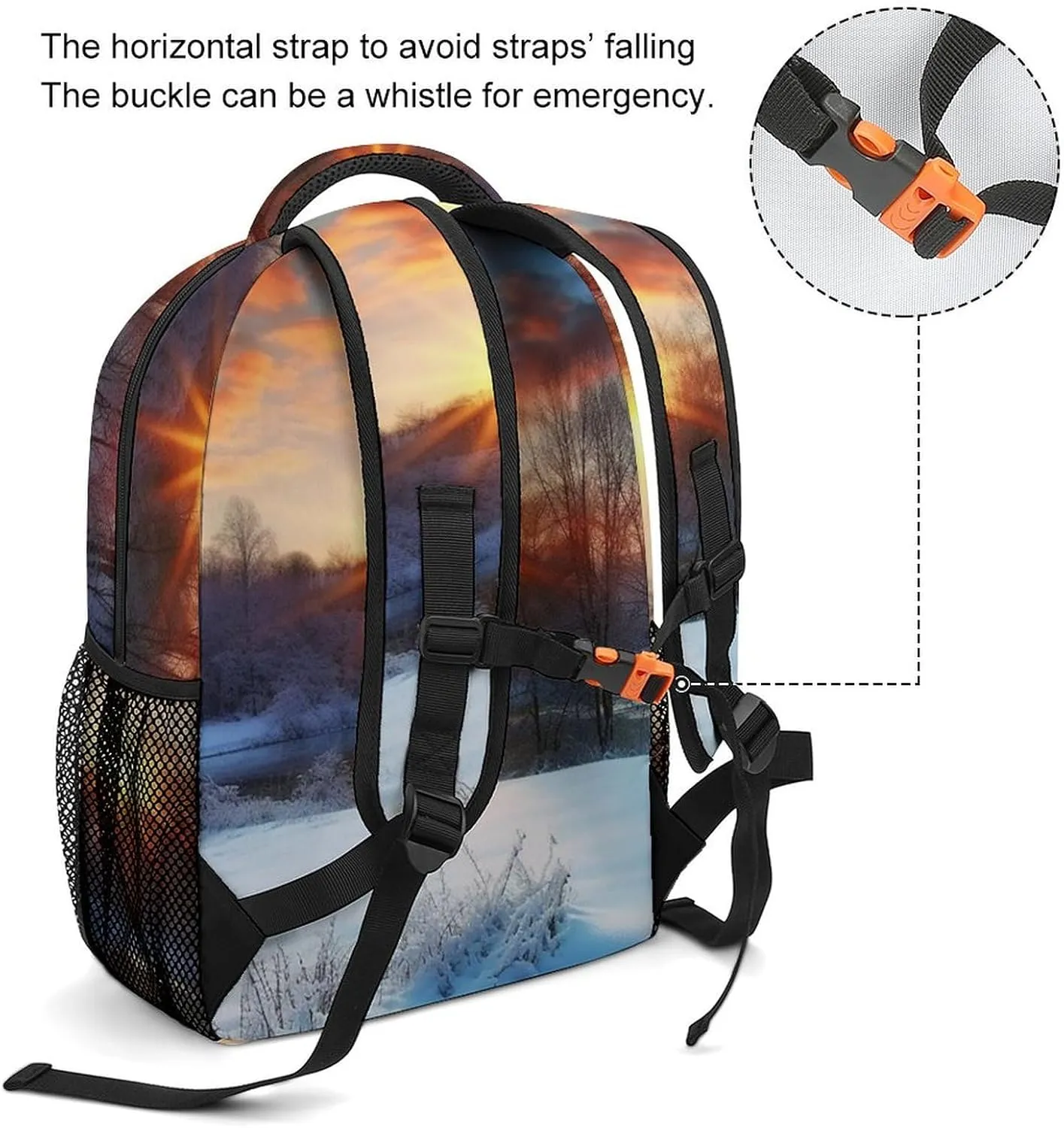 Backpacks Winter Sunrise Sunset Landscape Travel Bag Laptop Backpack Casual Daypack for Weekender Business Hiking