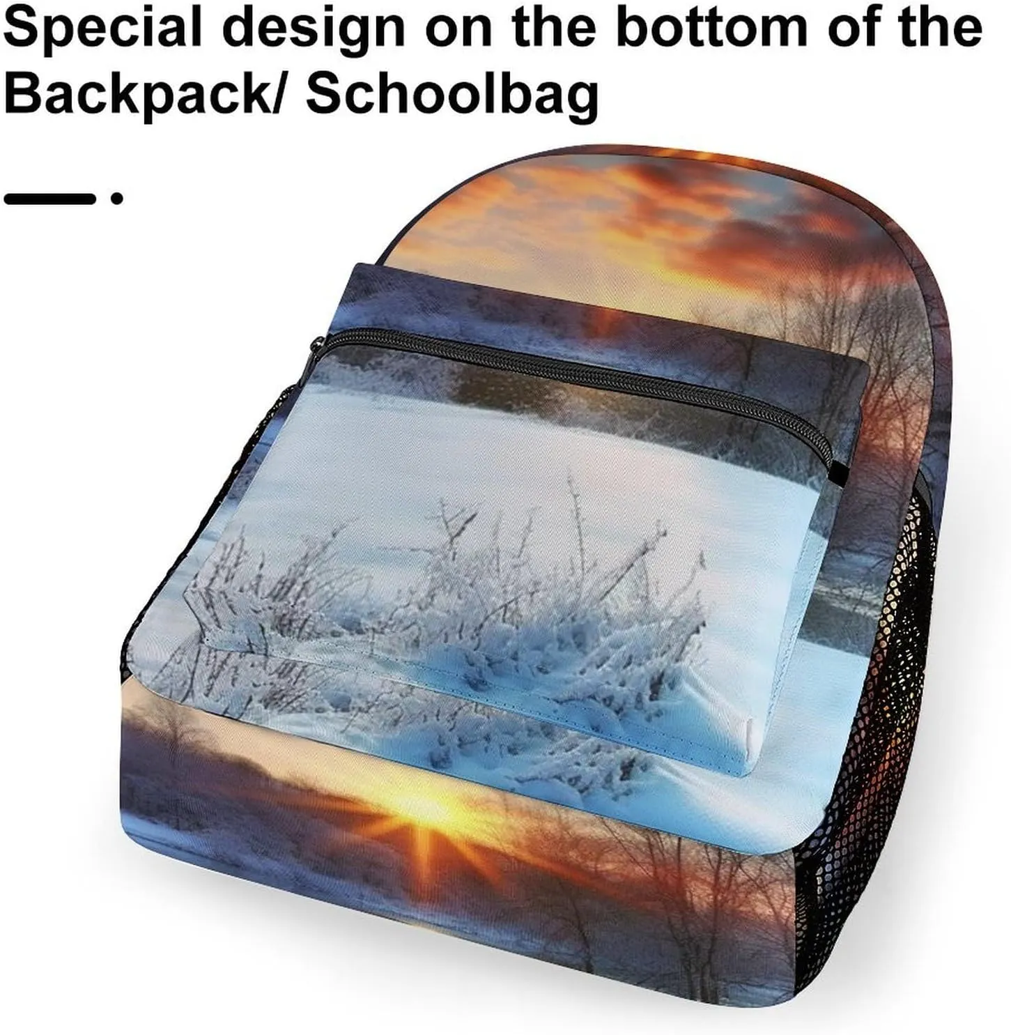 Backpacks Winter Sunrise Sunset Landscape Travel Bag Laptop Backpack Casual Daypack for Weekender Business Hiking
