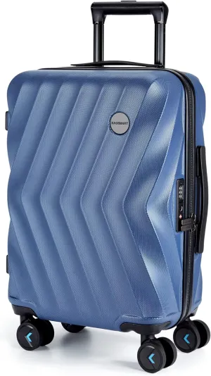 BAGSMART Carry On Luggage 22x14x9 Airline Approved,PC Hardside Suitcase,20 Inch Luggage with Spinner Wheels, Lightweight Travel Suitcases for Men Women,Navy Blue