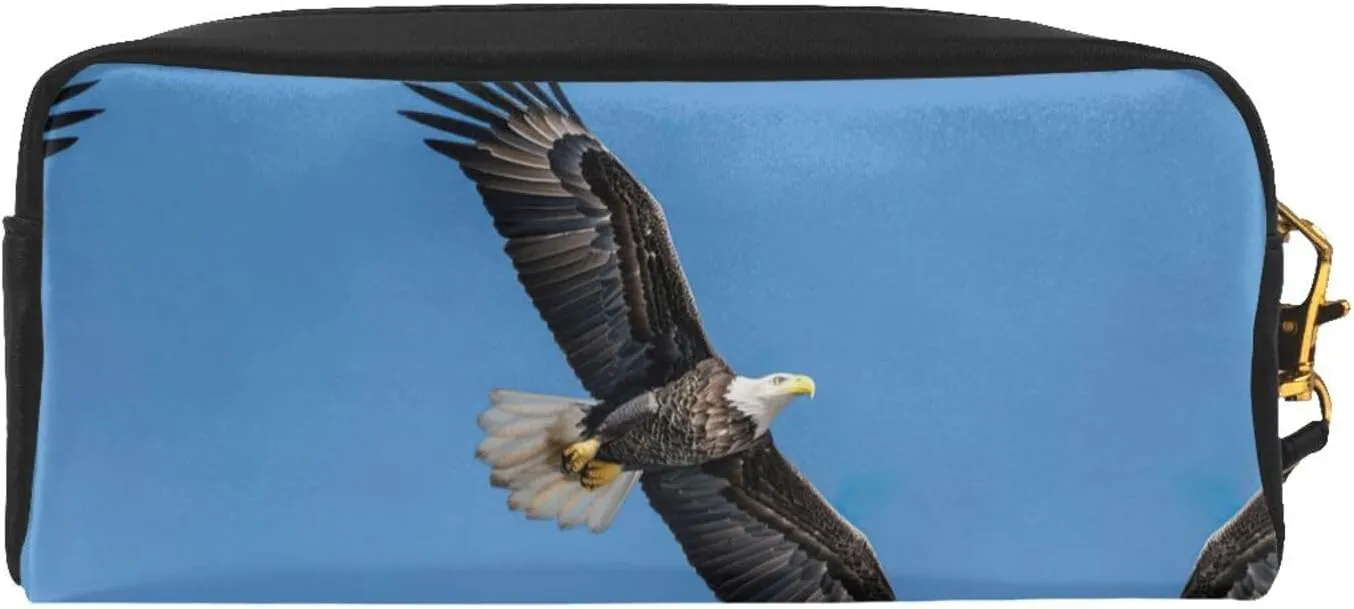 Bald Eagle Print Portable Makeup Bag,Travel-Friendly Design,Versatile Mini Makeup Pouchtion