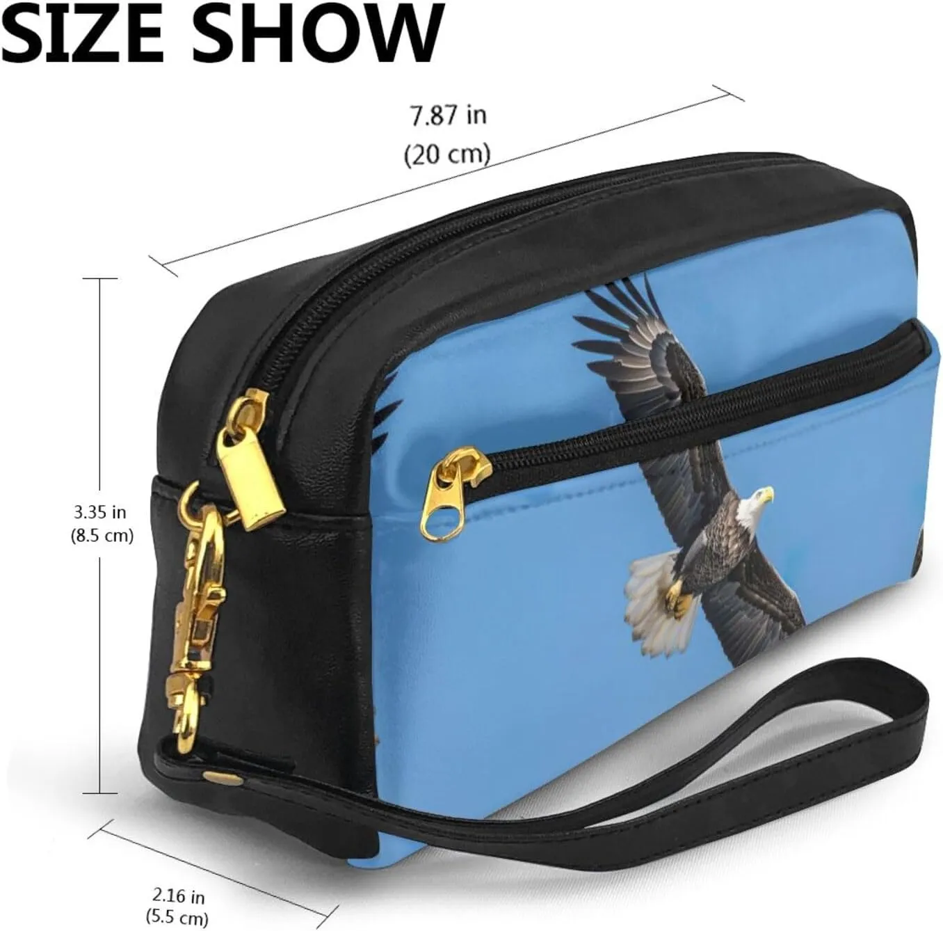 Bald Eagle Print Portable Makeup Bag,Travel-Friendly Design,Versatile Mini Makeup Pouchtion