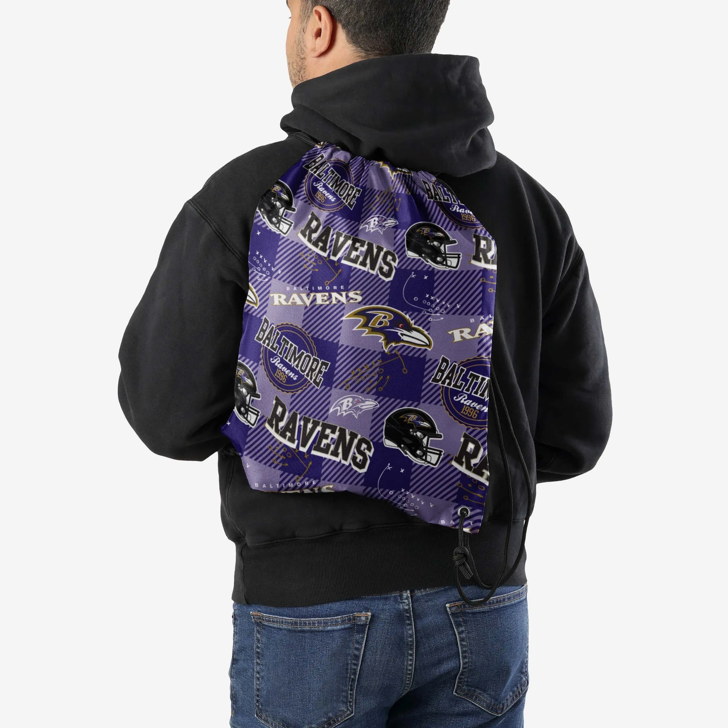 Baltimore Ravens Thematic Repeat Print Drawstring Backpack