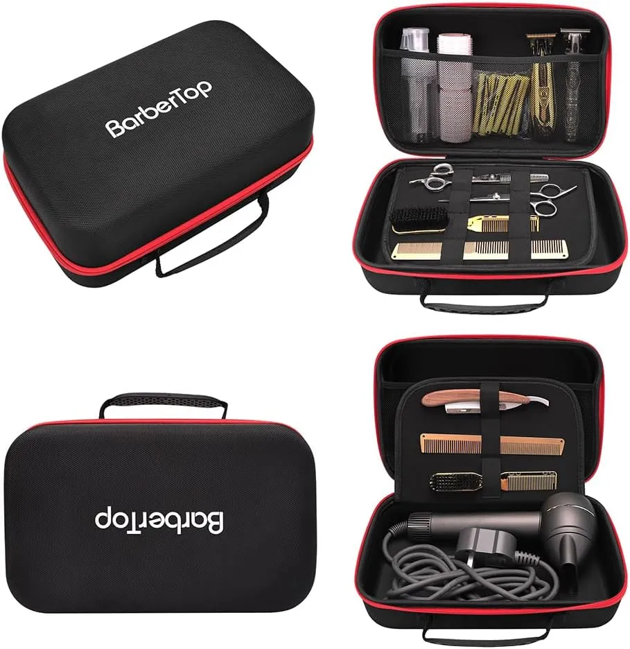 Barber Tool Bag, 12x7x5 inch Case Compatible with Hair Clipper Barber, Clipper Bag for Barbers,Travel Storage Organizer for Comb Cutting Guide, Clipper Blade Oil, Cleaning Brush and Other Grooming Kit
