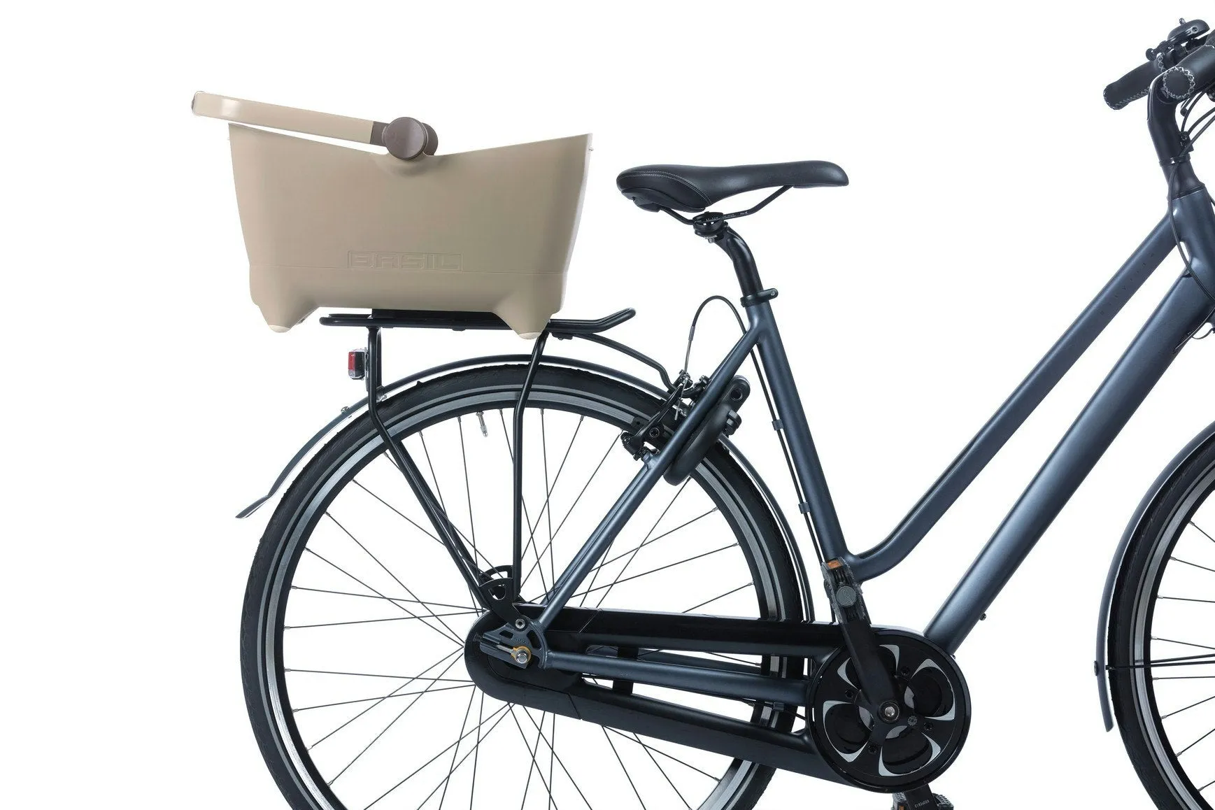 Basil Buddy Bicycle Rear Basket For Pets MIK Biscotti Brown