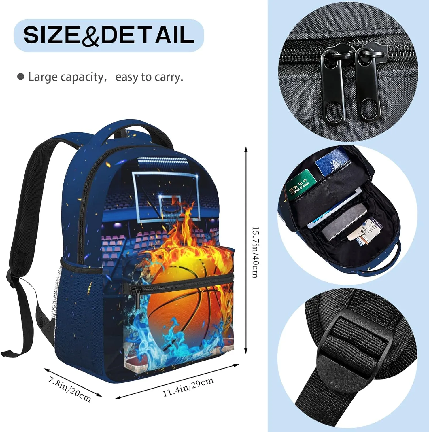 Basketball Backpack for Boys School Bag Waterproof Sports Bag Travel Daypack for Students Teens