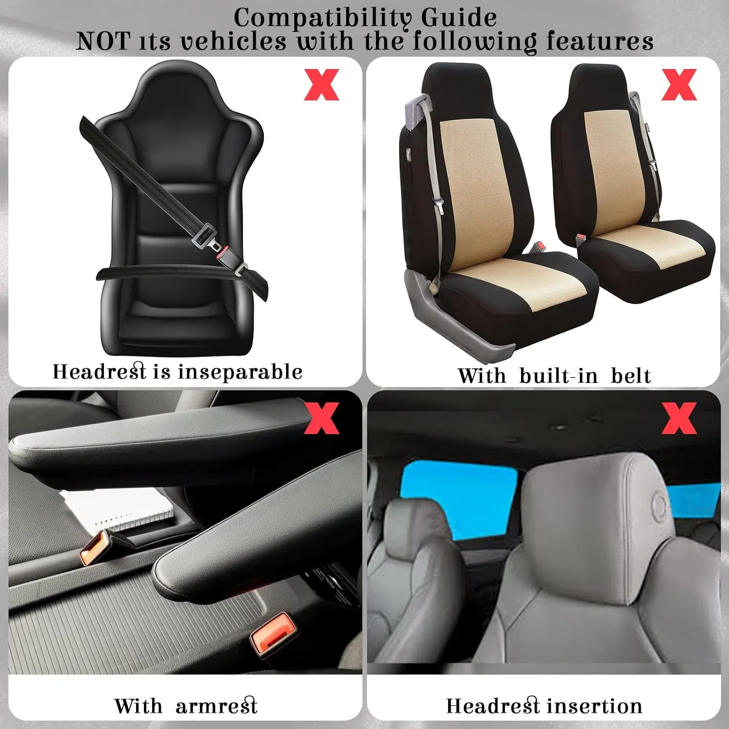 BBTO 43 Pcs Bling Car Accessories Set for Women Front Seats and Rear Bench Polyester Car Seat Protectors Wheel Cover Seat Floor Mats Full Crystal Automotive Interior Decor(Red and Black)