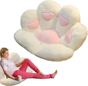 Bear Paw Seat Cushion, Office Chair Cushions With Cat Paw Design, 28" x 24" Comfortable Cat Paw Shaped Gaming Chair Cute Cozy Seat Cushion For Gift N